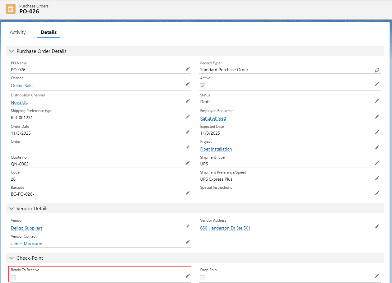 Create Inbound Logistics for PO, TO, and RMA. – Support Axolt